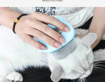 Pink Cat Grooming Comb | Elastic Teeth