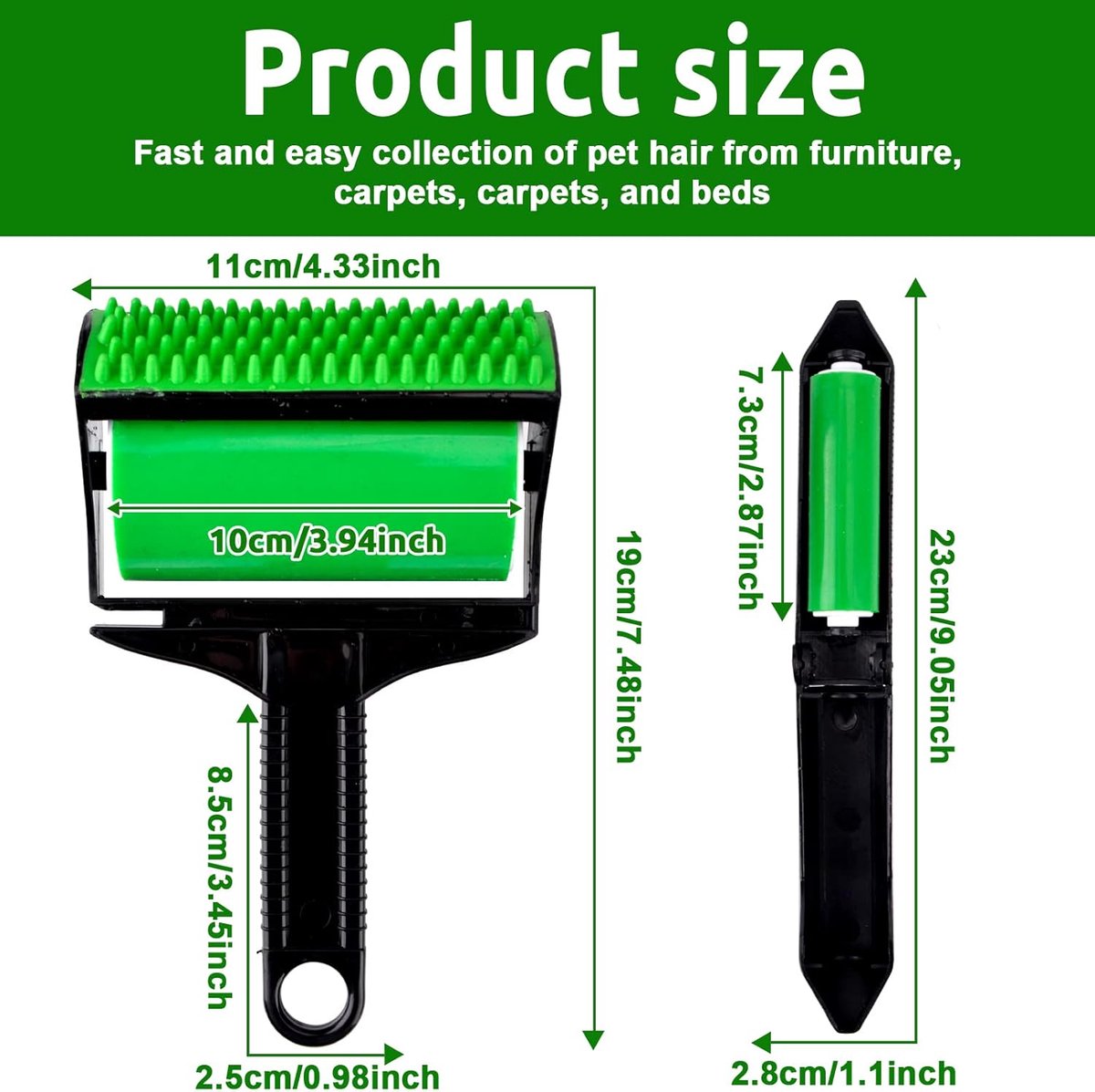 3-in-1 Reusable Silicone Pet Fur Lint Roller | Washable