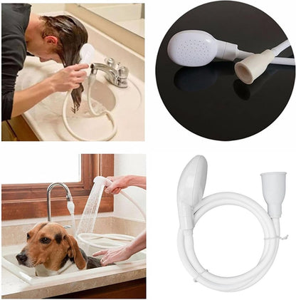 Pet Bath & Shower Set | Dog & Cat Shower Head & Sprayer | White