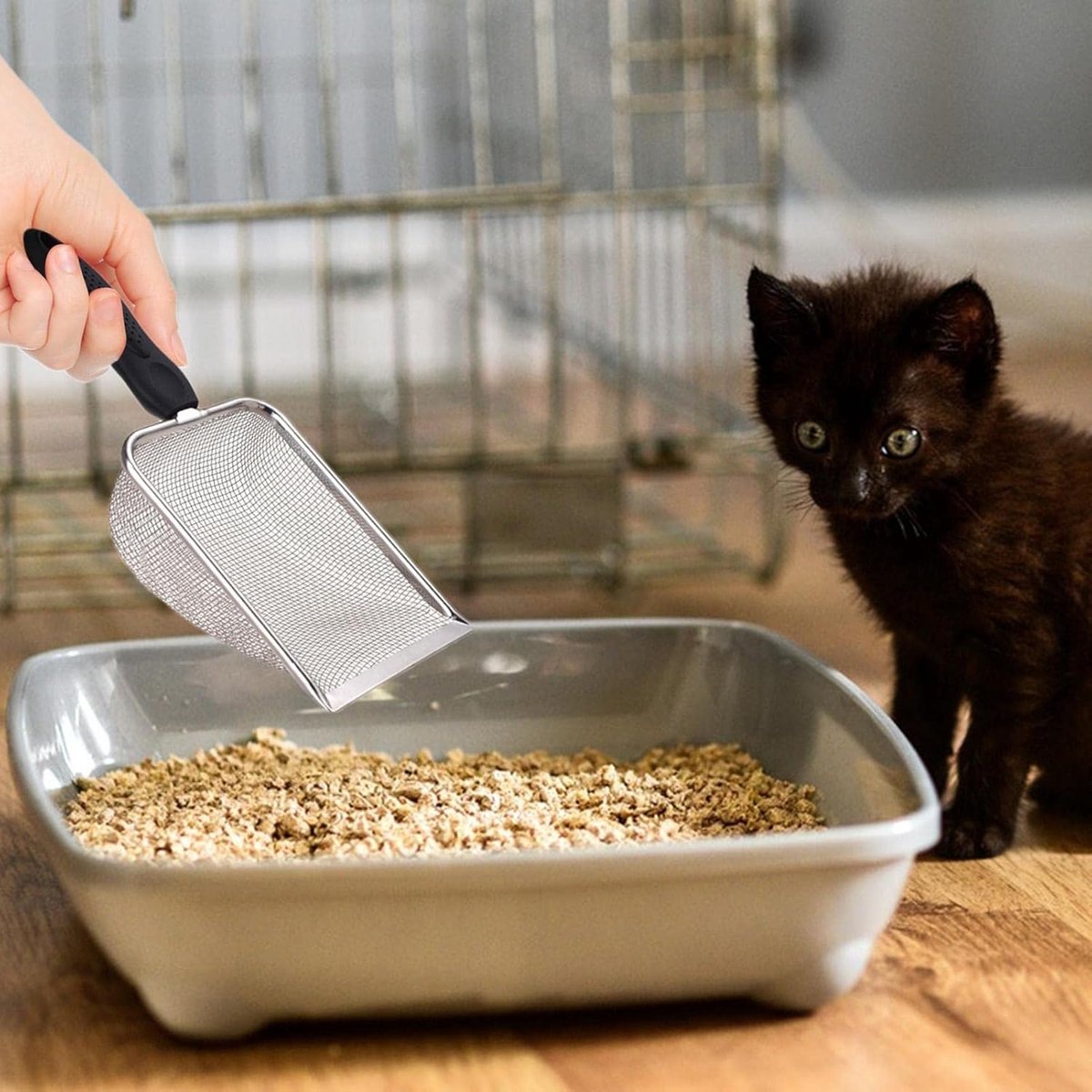 Ergonomic Stainless Steel Cat Litter Scoop
