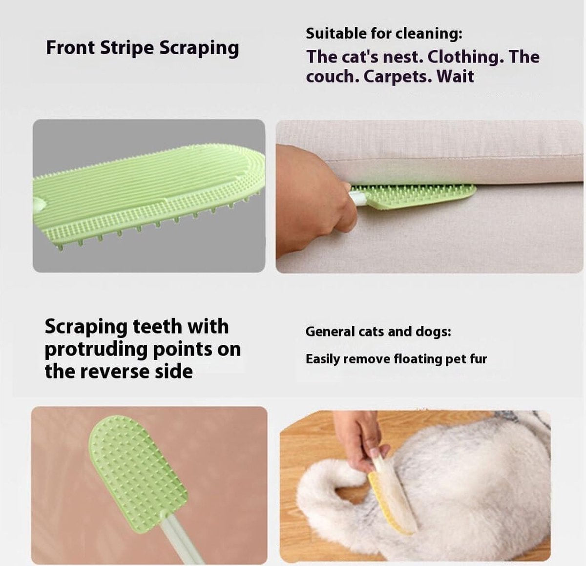 Light Green Pet Beauty Comb | Floating Hair Remover | Cats & Dogs