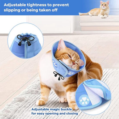 Blue Size L Soft Adjustable Cat Recovery Collar