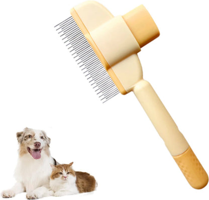 Yellow Self-Cleaning Pet Slicker Brush | Dog & Cat