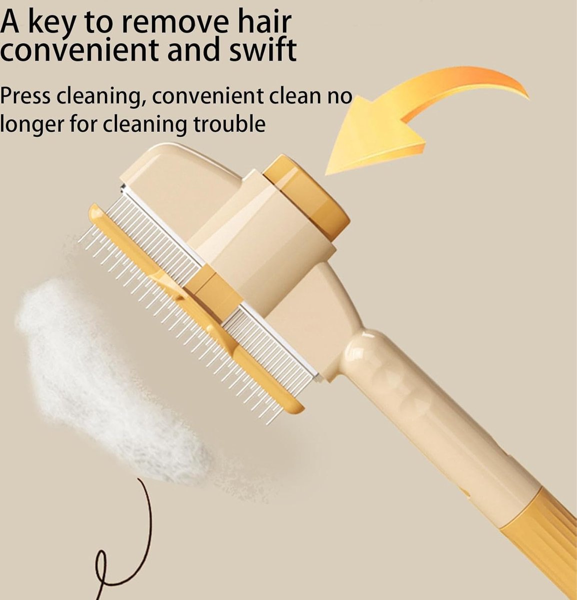Yellow Self-Cleaning Pet Slicker Brush | Dog & Cat