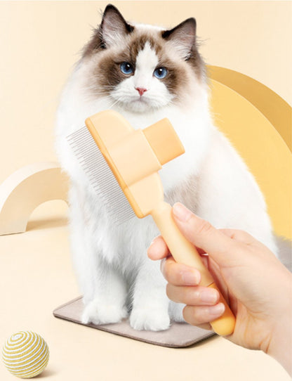 Yellow Self-Cleaning Pet Slicker Brush | Dog & Cat