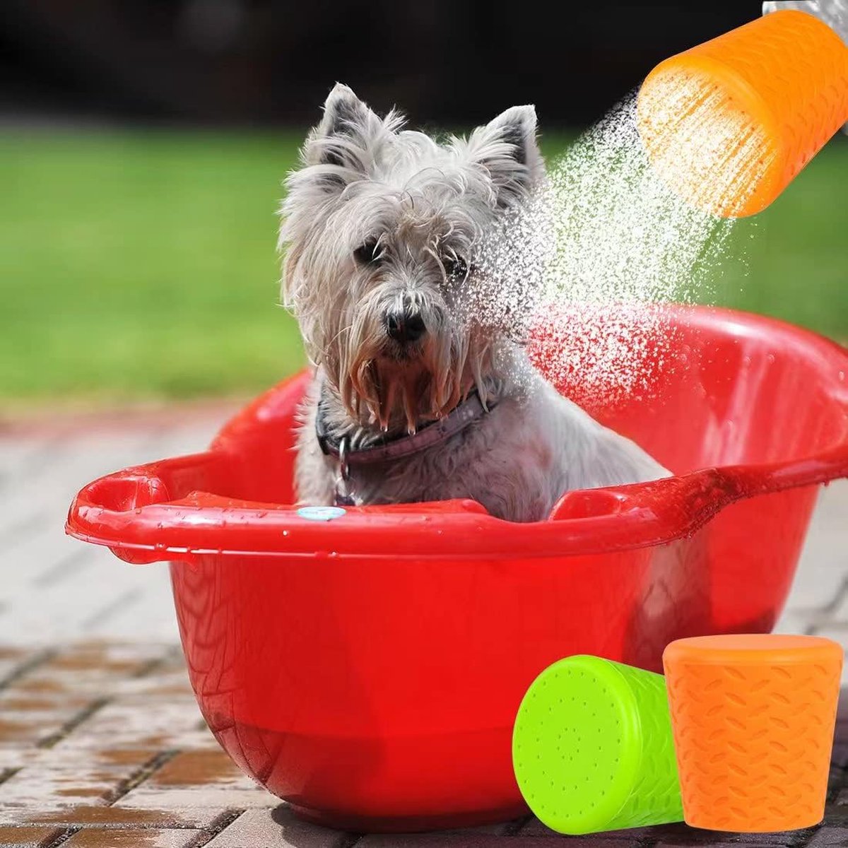 Portable Outdoor Pet Bathing Shower Head Bottle | 2-Piece Set