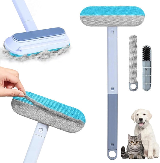 Pet Hair Remover 4-in-1 | 45x18cm Long Handle | Reusable | Dogs & Cats