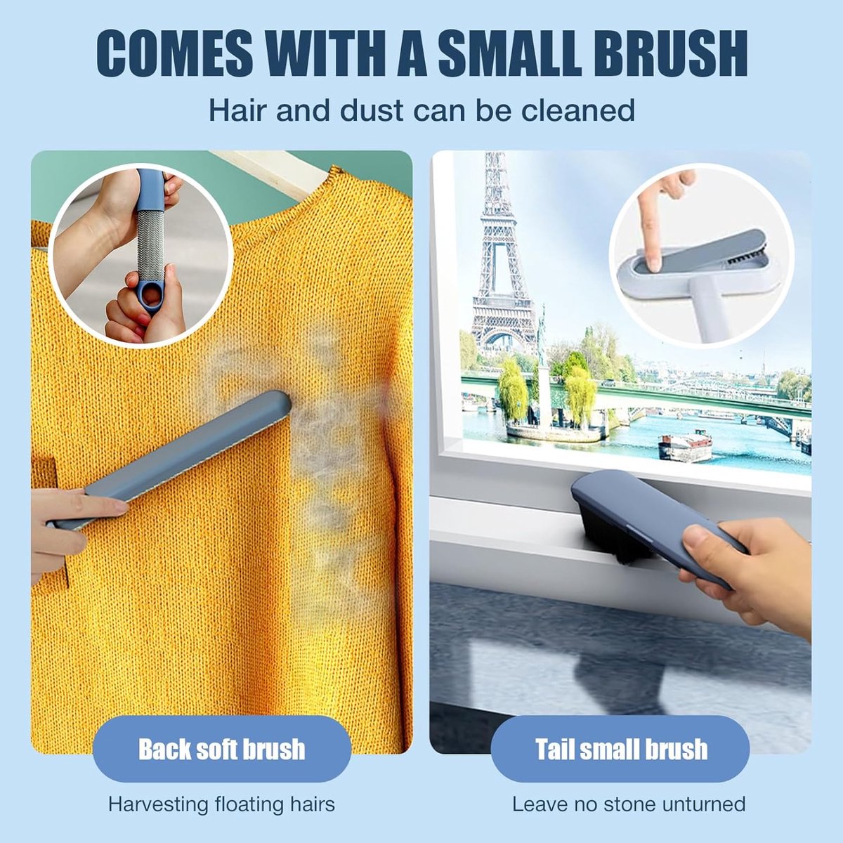 Pet Hair Remover 4-in-1 | 45x18cm Long Handle | Reusable | Dogs & Cats