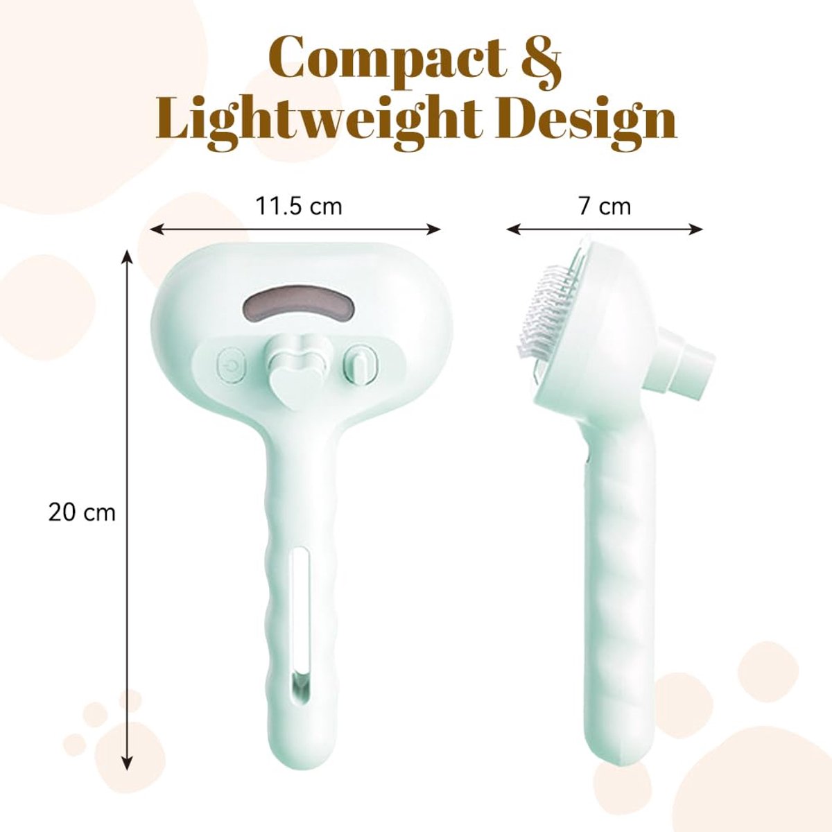 White 3-in-1 Pet Steam Brush & Spray Shedding Comb | Dog & Cat