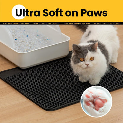 Black Double Layer Cat Litter Mat | 30 x 45 cm