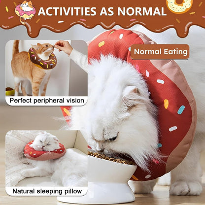 Brown Donut-Shape Protective Recovery Collar for Cats | Post-Surgery