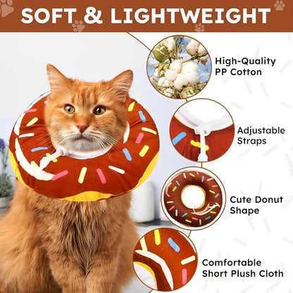 Brown Donut-Shape Protective Recovery Collar for Cats | Post-Surgery