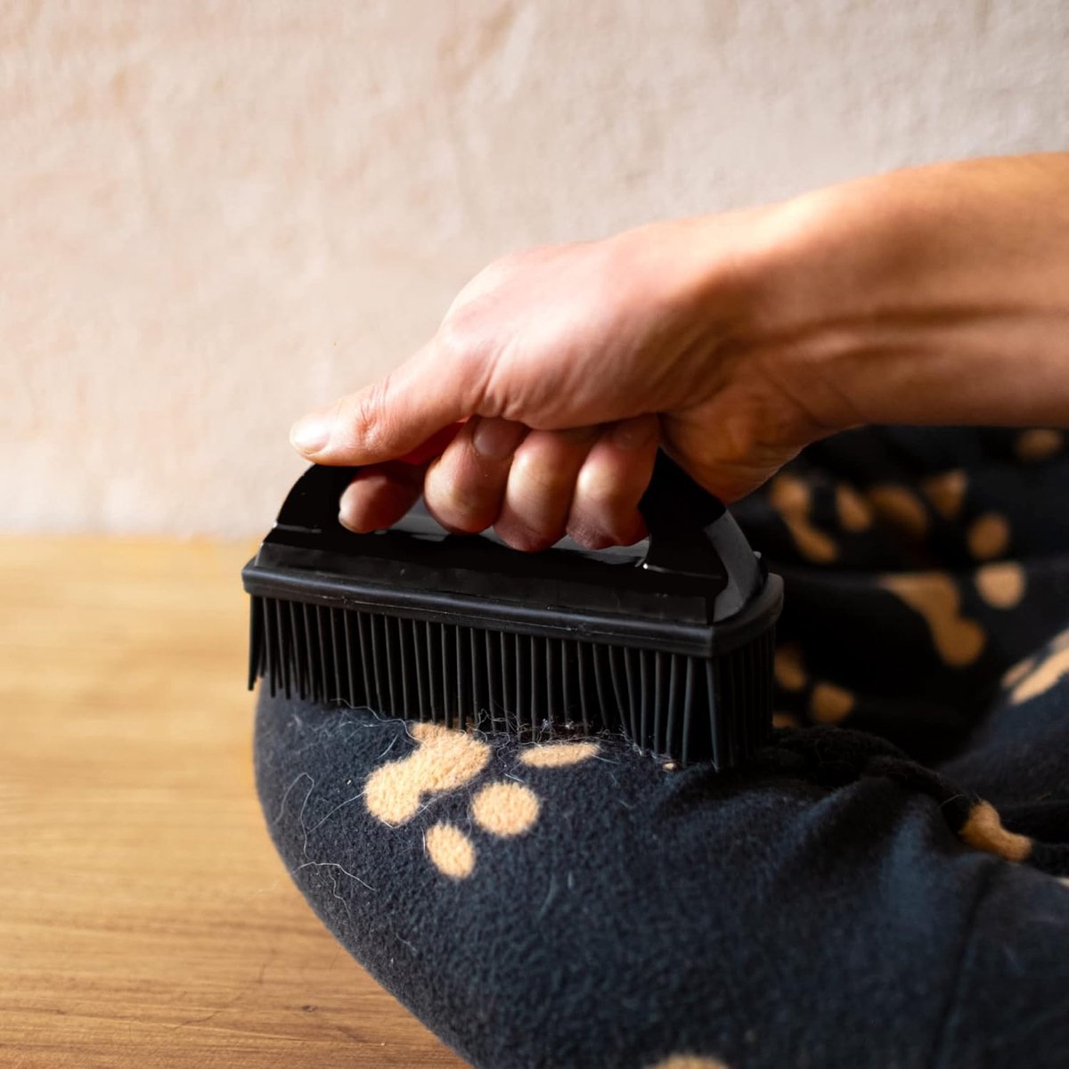 Black Pet Hair Remover for Fabric | Rubber Deshedding Brush