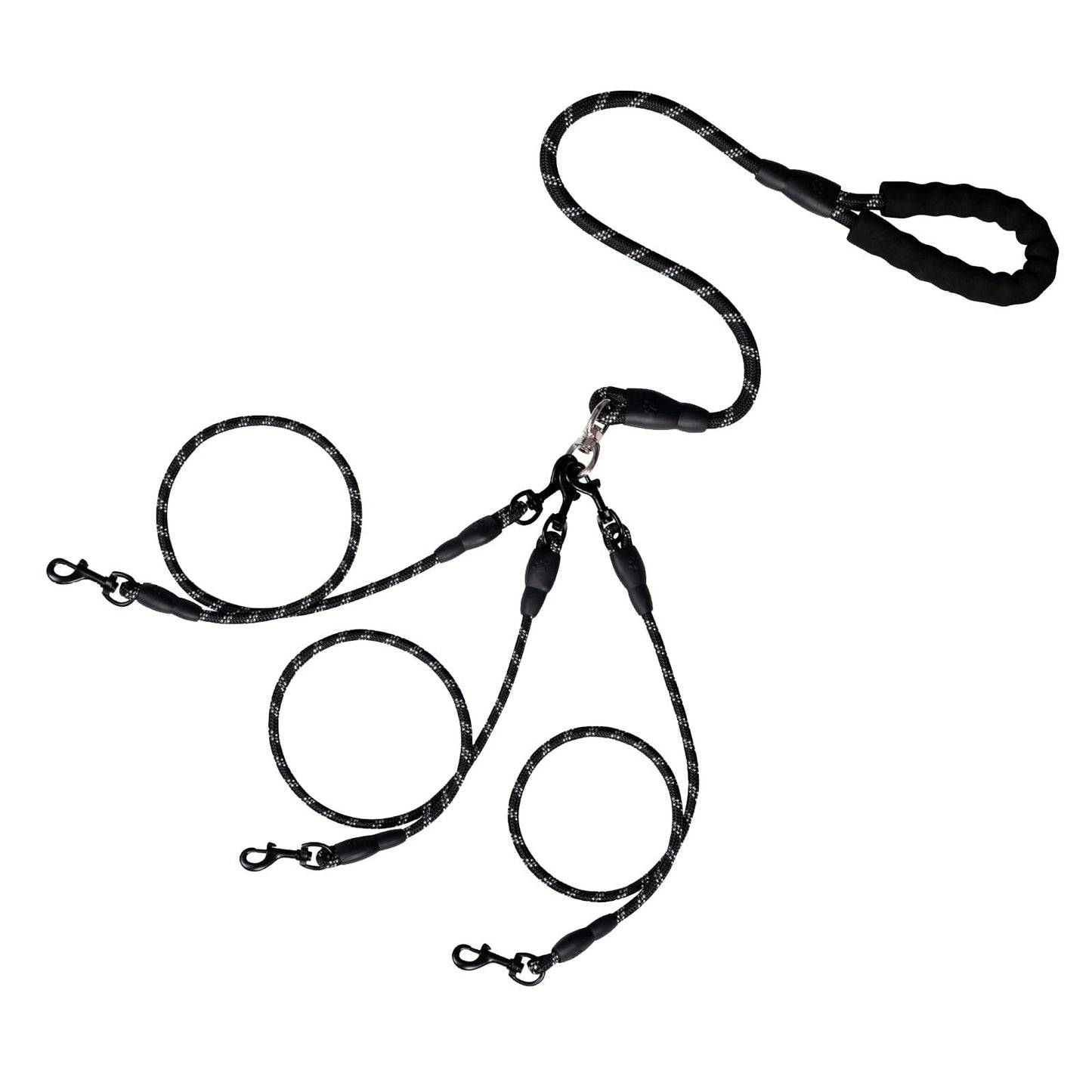 No-Tangle 3-Dog Bungee Leash | Heavy Duty | Reflective | Absorbing (4)