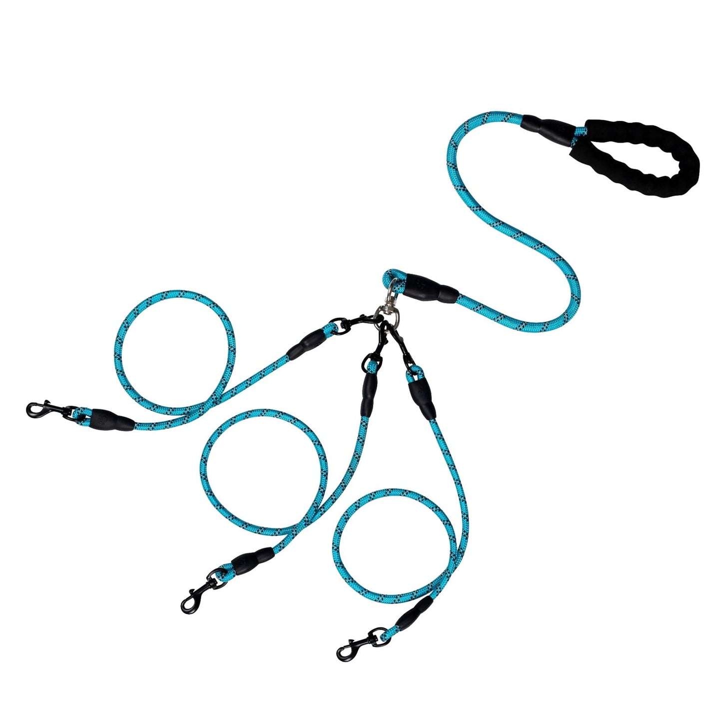 No-Tangle 3-Dog Bungee Leash | Heavy Duty | Reflective | Absorbing (3)