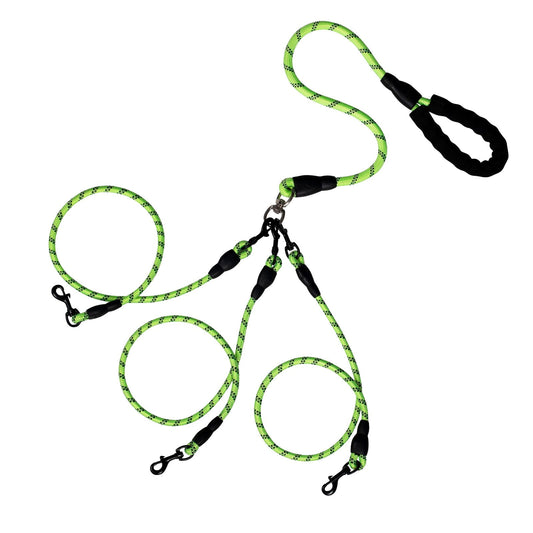 No-Tangle 3-Dog Bungee Leash | Heavy Duty | Reflective | Absorbing (2)