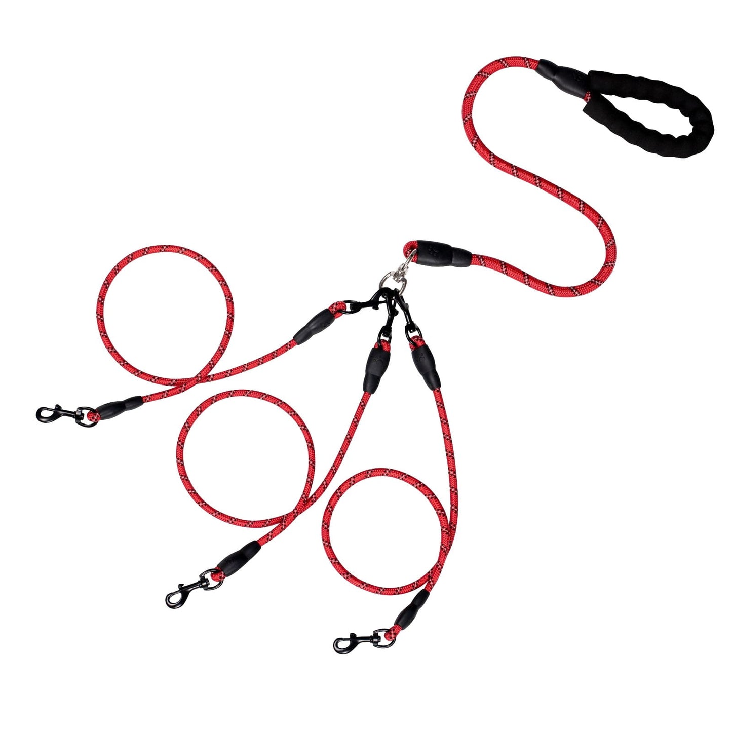 No-Tangle 3-Dog Bungee Leash | Heavy Duty | Reflective | Absorbing