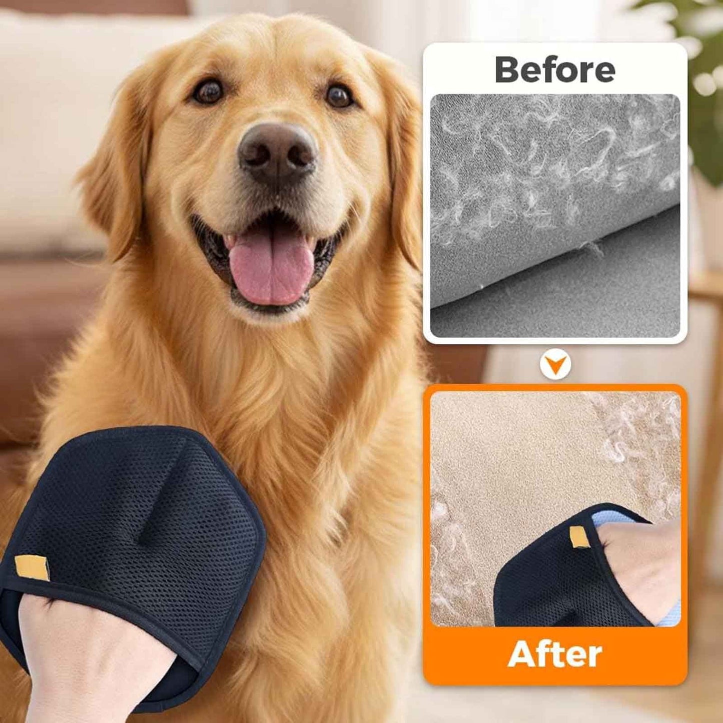 Blue Pet Static Electricity Hair Removal Gloves | Reusable | Dog & Cat