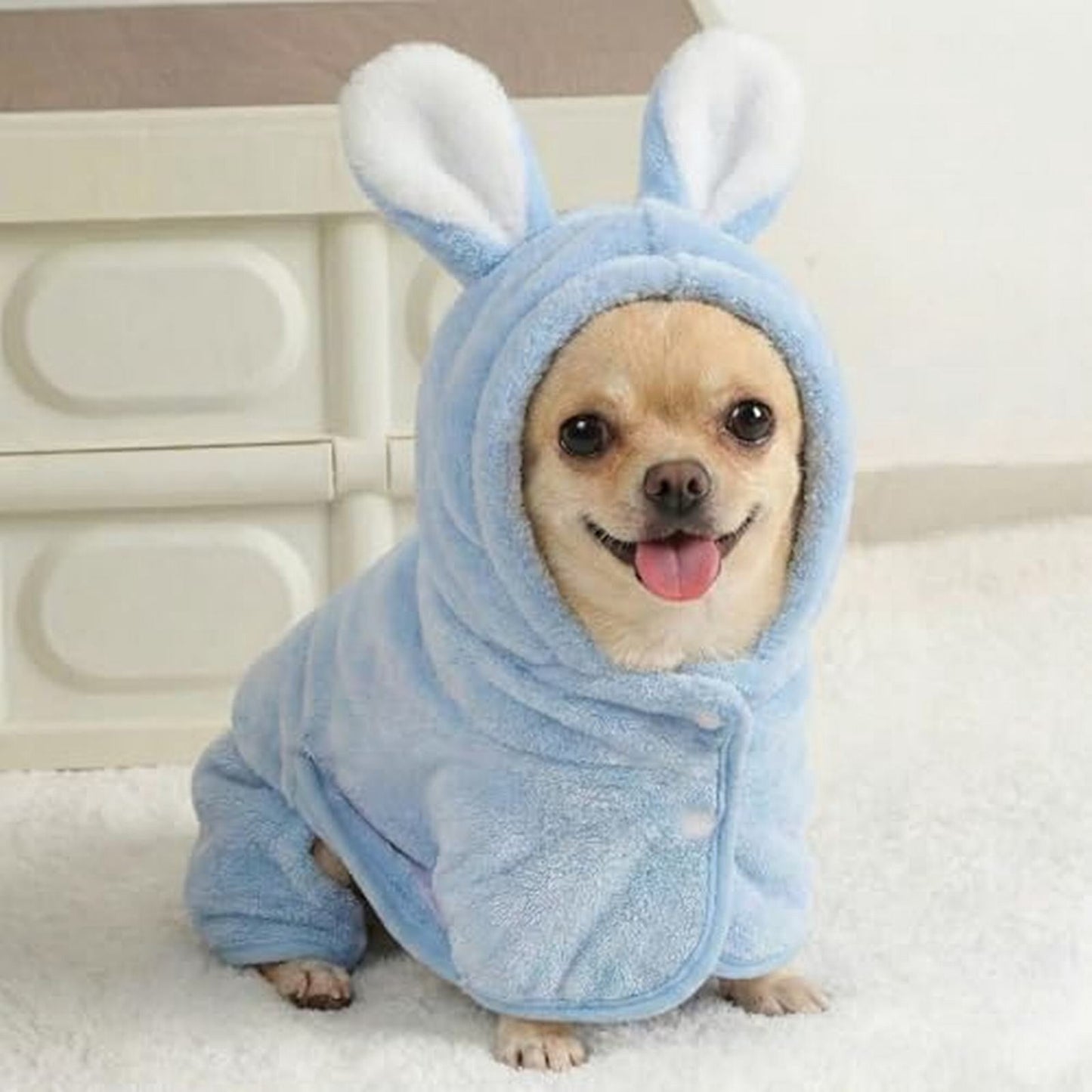 Puppy Bathrobe with Hood | XS Blue