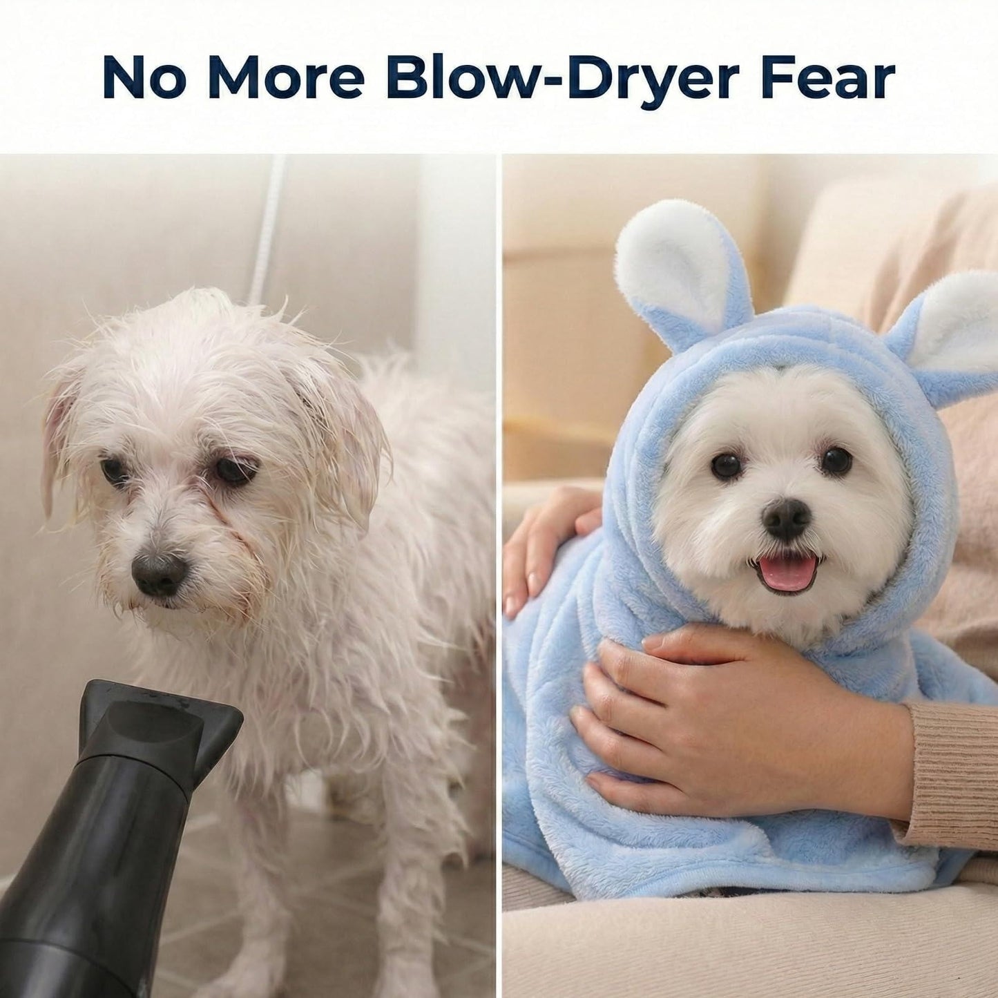 Puppy Bathrobe with Hood | XS Blue