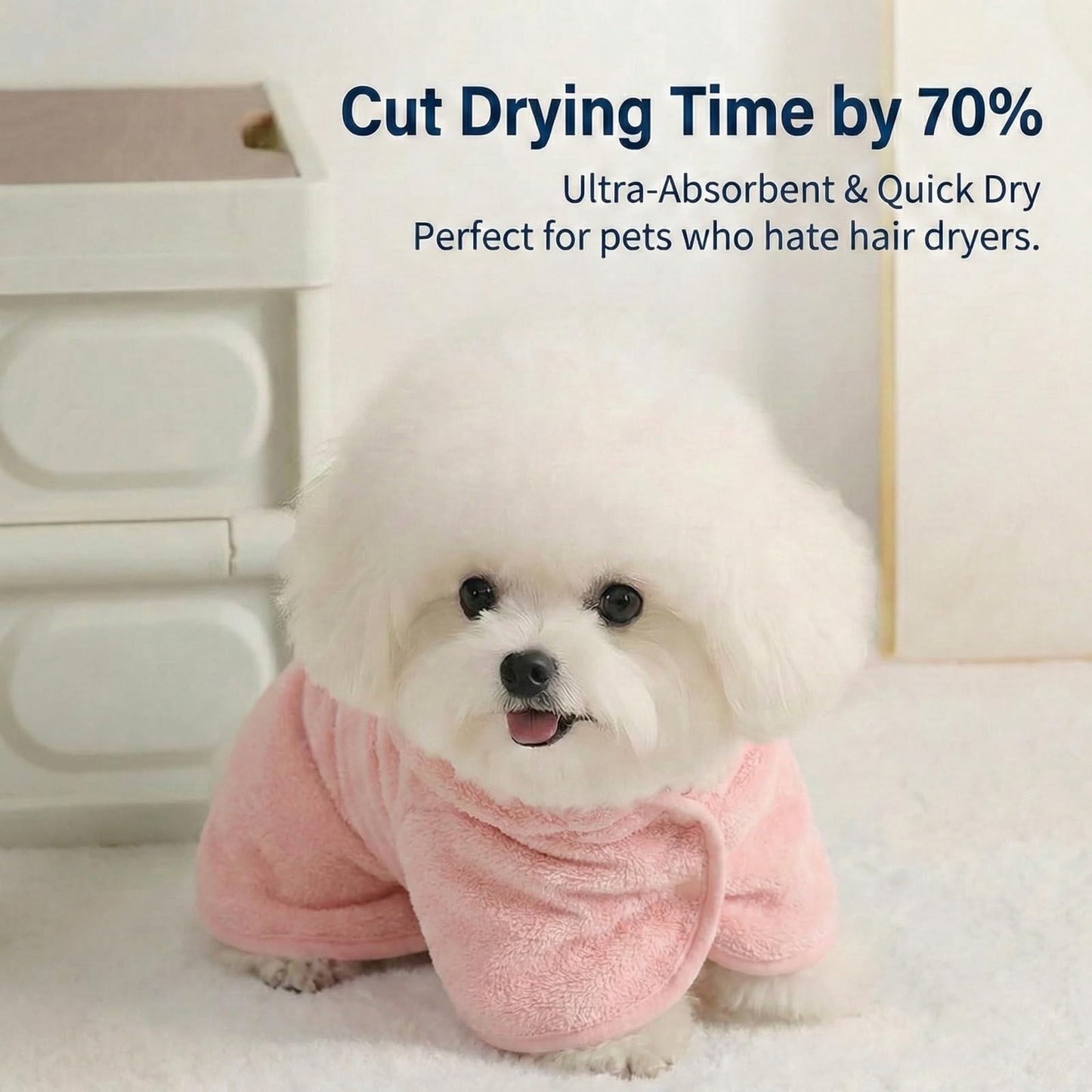 Puppy Bathrobe with Hood | XS Pink