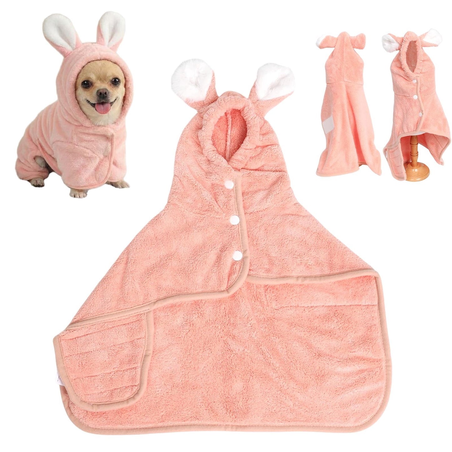 Puppy Bathrobe with Hood | L Pink
