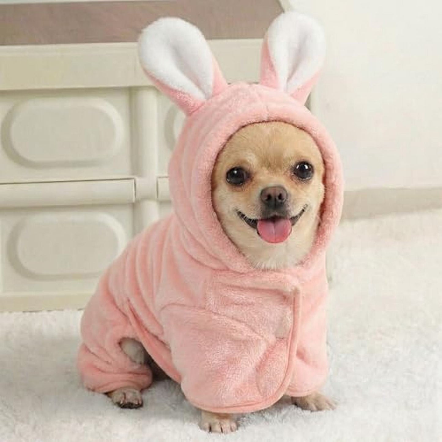 Puppy Bathrobe with Hood | L Pink