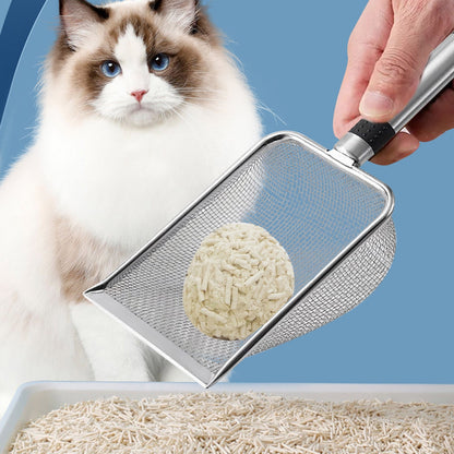 Stainless Steel Cat Litter Shovel | Fine Mesh | Easy Grip