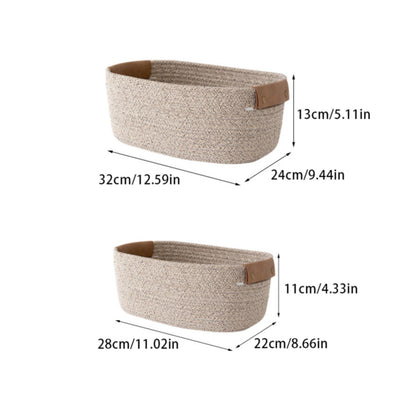 Cat Ears Pet Toy Organizer Basket | Woven Cotton Rope | 11 Inch Coffee