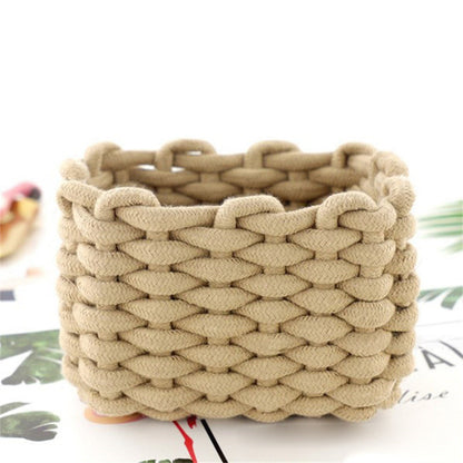 Cat Ears Pet Toy Organizer Basket | Woven Cotton Rope | Yellow
