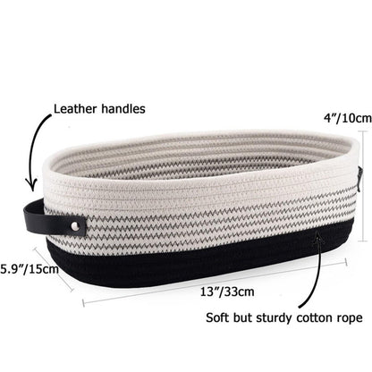 Cat Ears Pet Toy Organizer Basket | Woven Cotton Rope