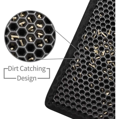 Double Layer Cat Litter Mat | Anti-Tracking | Black | 30 x 45 cm
