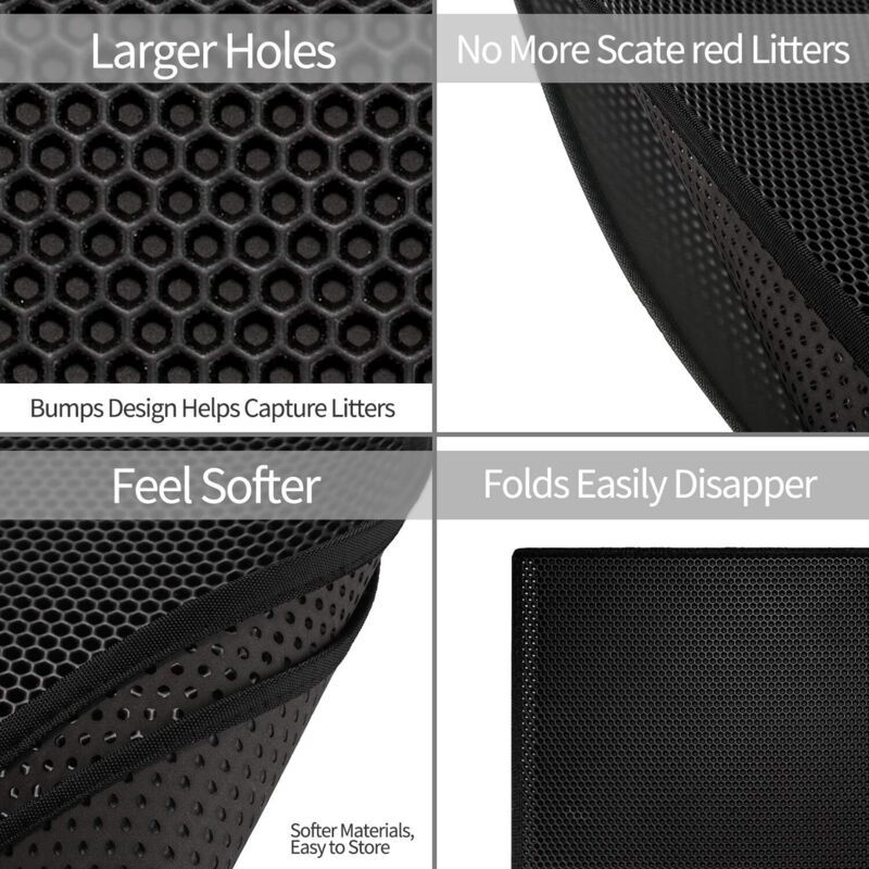 Double Layer Cat Litter Mat | Anti-Tracking | Black | 30 x 45 cm