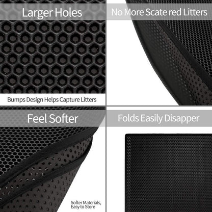 Double Layer Cat Litter Mat | Anti-Tracking | Black | 30 x 45 cm