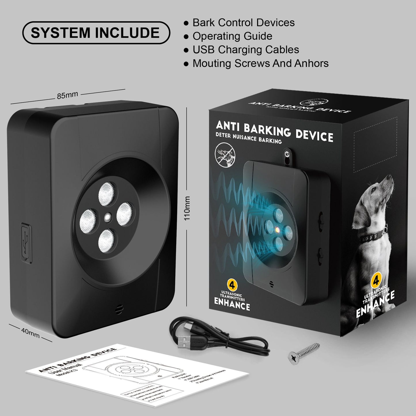 Ultimate Ultrasonic Bark Control Device for Dogs - Auto Sensor Modes