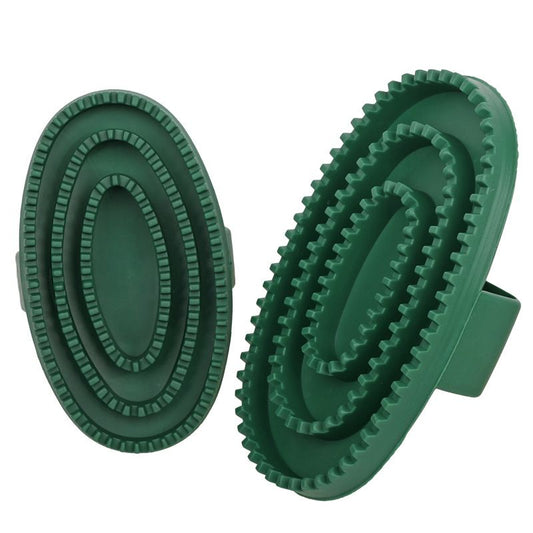 2pcs Soft Rubber Curry Comb Brush with Handle for Horses