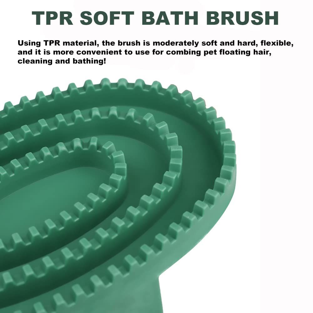 2pcs Soft Rubber Curry Comb Brush with Handle for Horses