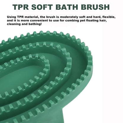 2pcs Soft Rubber Curry Comb Brush with Handle for Horses