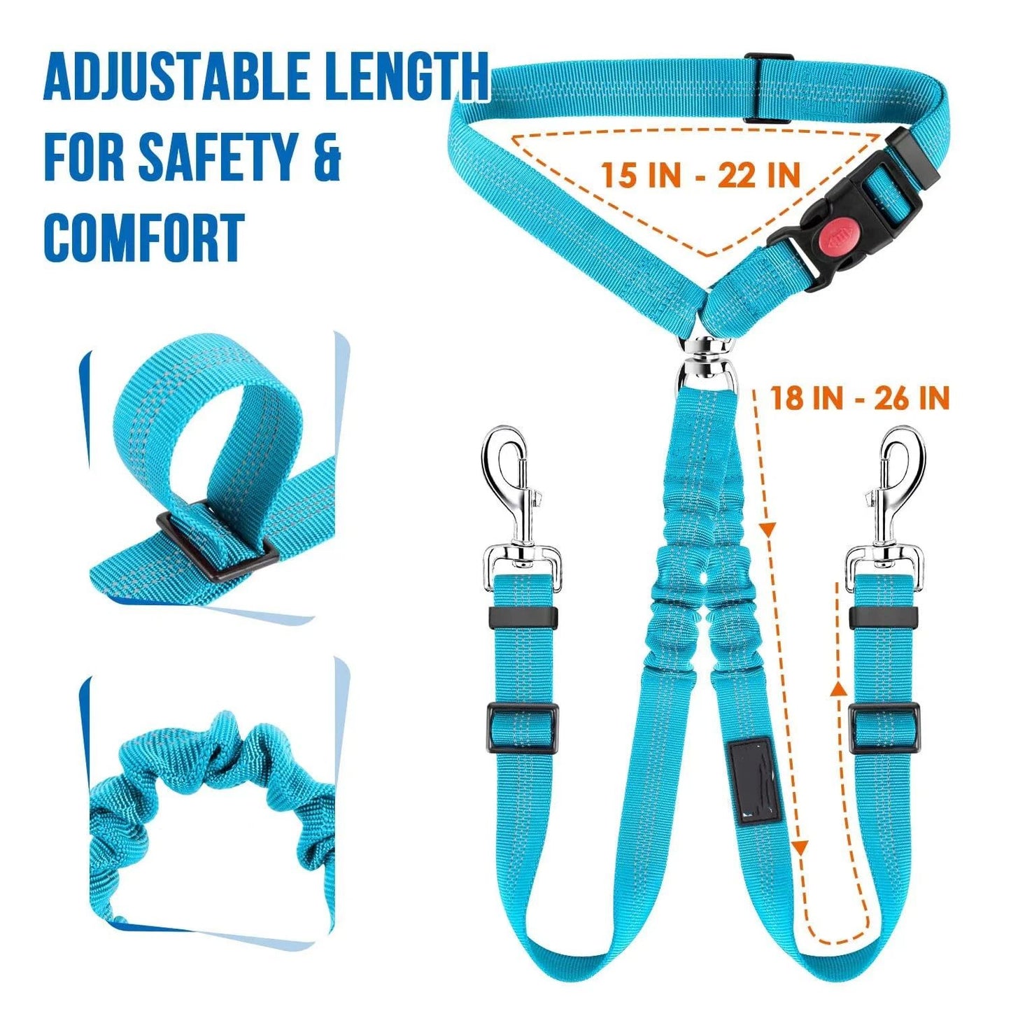 Double Dog Car Seat Belt 2-Pack | No-Tangle Safety Seatbelt