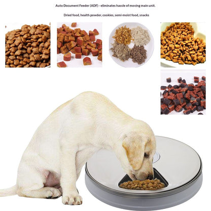 Automatic 6 Bowl Digital Timer-Controlled Pet Feeder