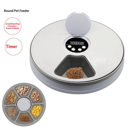 Automatic 6 Bowl Digital Timer-Controlled Pet Feeder