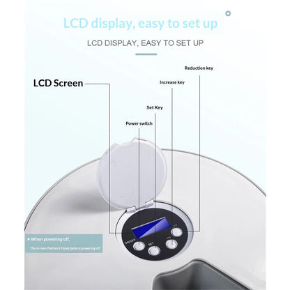 Automatic 6 Bowl Digital Timer-Controlled Pet Feeder