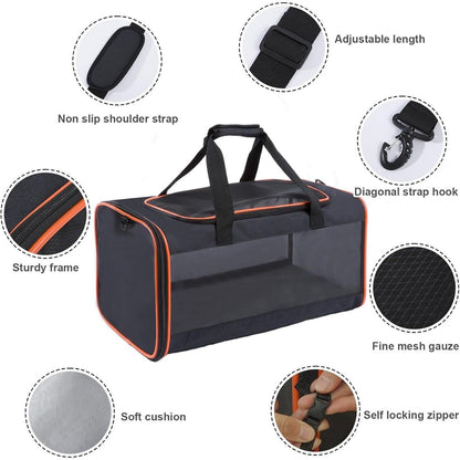 Soft Pet Carrier Travel Bag | Large Cats 20lbs+ and Small Dogs