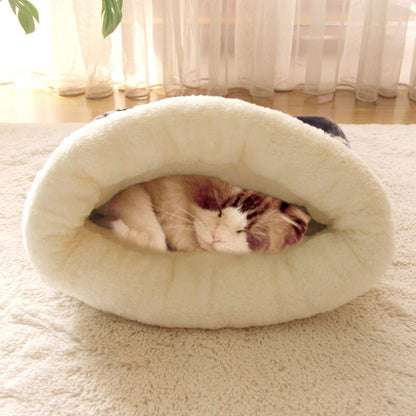 Cat Bed Cave Sleeping Bag, Pet Mat Warming Pad Sack for Cats and Small