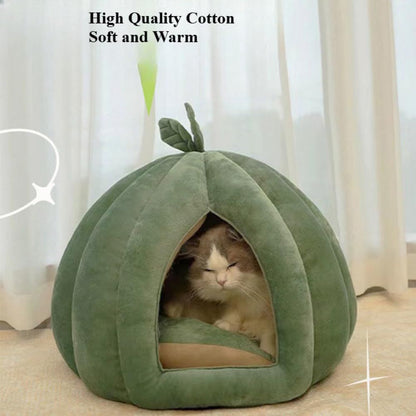 Pumpkin Shape Cat Cave Bed | S
