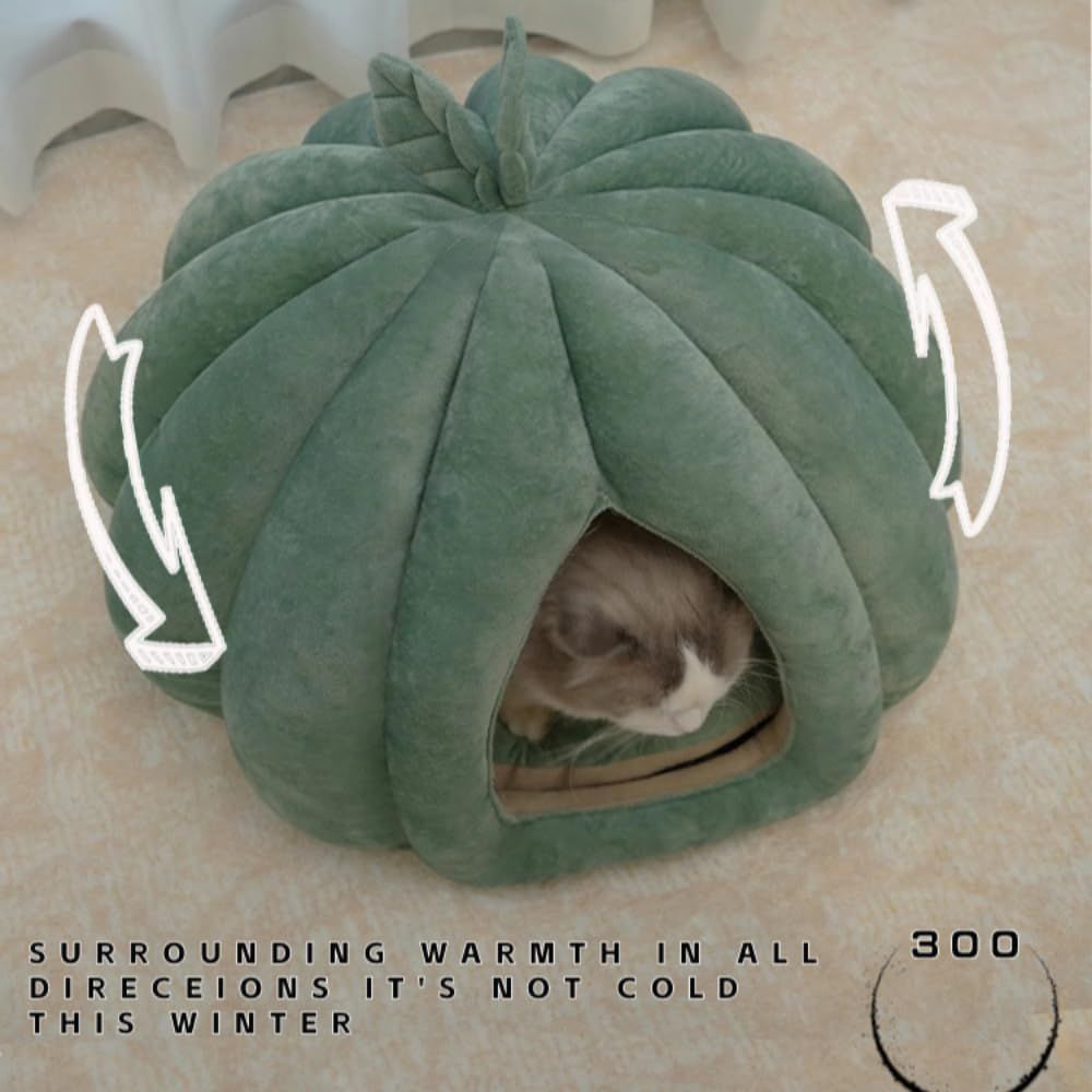 Pumpkin Shape Cat Cave Bed | S