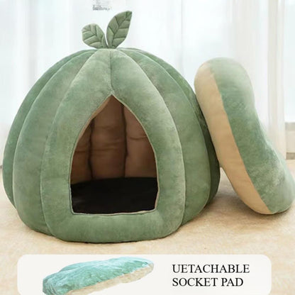 Pumpkin Shape Cat Cave Bed | S