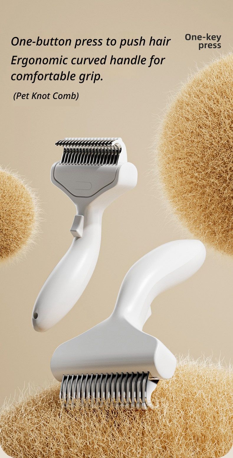 One-Touch Self-Cleaning Pet Detangling Comb | Dog & Cat | Hair