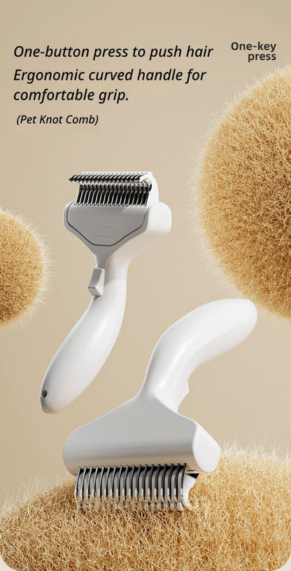 One-Touch Self-Cleaning Pet Detangling Comb | Dog & Cat | Hair