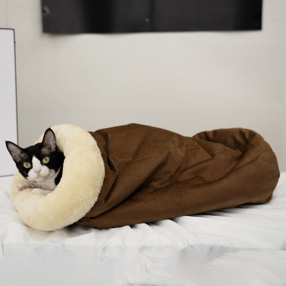 Universal Warm Pet Bed for Cats and Dogs Dark Brown